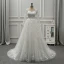 Élégant Ivoire Transparentes Robe De Mariée 2019 Princesse Encolure Dégagée Manches Longues Dos Nu Appliques En Dentelle Faux Diamant Perlage Perle Tribunal Train Volants