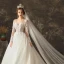 Charming Ivory See-through Wedding Dresses 2019 Ball Gown Scoop Neck Long Sleeve Backless Appliques Lace Beading Pearl Chapel Train Ruffle