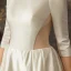 Vintage Ivory / Creme Durchsichtige Brautkleider / Hochzeitskleider 2019 A Linie Rundhalsausschnitt 3/4 Ärmel Rückenfreies Kathedrale Schleppe Rüschen