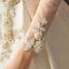 Vintage / Retro Ivory See-through Wedding Dresses 2019 A-Line / Princess Scoop Neck Long Sleeve Beading Chapel Train Ruffle
