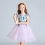Chic / Beautiful Candy Pink Sky Blue Flower Girl Dresses 2017 Ball Gown V-Neck Sleeveless Appliques Flower Pearl Embroidered Short Ruffle Wedding Party Dresses