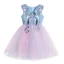 Chic / Beautiful Candy Pink Sky Blue Flower Girl Dresses 2017 Ball Gown V-Neck Sleeveless Appliques Flower Pearl Embroidered Short Ruffle Wedding Party Dresses
