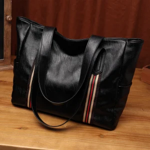 Fashion Black Stripe Shoulder Bags 2021 Pu Women S Bags