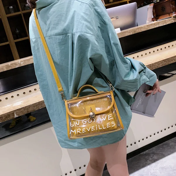 2-piece Sage Green Transparent Purse Messenger Bag Handbag 2021 PVC Square Women's Bags