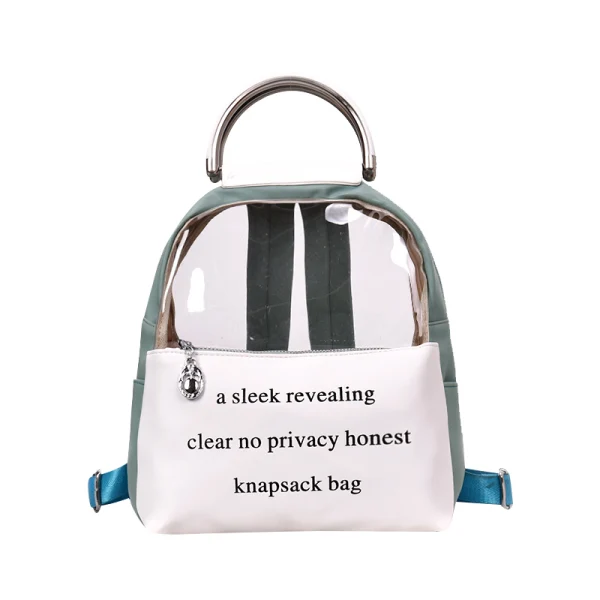 Transparent Sage Green Backpacks 2021 PVC Casual Women's Bags