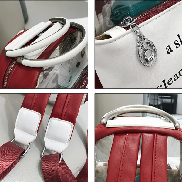 Transparent Sage Green Backpacks 2021 PVC Casual Women's Bags
