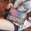 Sparkly Multi-Colors Square Messenger Bag 2021 PU Rhinestone Women's Bags