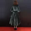Modest / Simple Ink Blue Suede Winter Evening Dresses  2019 A-Line / Princess Scoop Neck Long Sleeve Tea-length Ruffle Formal Dresses