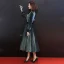 Modest / Simple Ink Blue Suede Winter Evening Dresses  2019 A-Line / Princess Scoop Neck Long Sleeve Tea-length Ruffle Formal Dresses