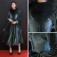 Modest / Simple Ink Blue Suede Winter Evening Dresses  2019 A-Line / Princess Scoop Neck Long Sleeve Tea-length Ruffle Formal Dresses