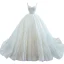 Luxury / Gorgeous White Bridal Wedding Dresses 2021 Ball Gown Shoulders Sleeveless Backless Beading Sequins Chapel Train Ruffle