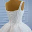 Luxury / Gorgeous White Bridal Wedding Dresses 2021 Ball Gown Shoulders Sleeveless Backless Beading Sequins Chapel Train Ruffle
