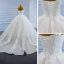 Luxury / Gorgeous White Bridal Wedding Dresses 2021 Ball Gown Shoulders Sleeveless Backless Beading Sequins Chapel Train Ruffle