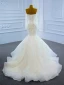 Luxe Blanche La Mariée Robe De Mariée 2021 Trompette / Sirène De l'épaule Manches Longues Dos Nu Perlage Paillettes Train De Balayage Volants