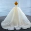 Luxury / Gorgeous White Bridal Wedding Dresses 2021 Ball Gown Deep V-Neck Sleeveless Backless Beading Sequins Glitter Tulle Court Train Ruffle