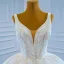 Luxury / Gorgeous White Bridal Wedding Dresses 2021 Ball Gown Deep V-Neck Sleeveless Backless Beading Sequins Glitter Tulle Court Train Ruffle