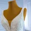 Luxury / Gorgeous White Bridal Wedding Dresses 2021 Ball Gown Deep V-Neck Sleeveless Backless Beading Sequins Glitter Tulle Court Train Ruffle
