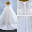 Luxury / Gorgeous White Bridal Wedding Dresses 2021 Ball Gown Off-The-Shoulder Long Sleeve Backless Beading Sequins Chapel Train Ruffle
