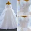 Luxury / Gorgeous White Bridal Wedding Dresses 2021 Ball Gown Off-The-Shoulder Long Sleeve Backless Beading Sequins Chapel Train Ruffle