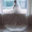 Illusion Champagne La Mariée Robe De Mariée 2021 Princesse Transparentes Encolure Dégagée Gonflée Manches Courtes Dos Nu Appliques En Dentelle Perlage Tribunal Train Volants