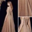 Haut de Gamme Marron Dansant Robe De Bal 2021 Princesse Une épaule Bretelles Spaghetti Manches Courtes Perlage Perle Glitter Tulle Longue Volants Dos Nu Robe De Ceremonie
