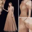Haut de Gamme Marron Dansant Robe De Bal 2021 Princesse Une épaule Bretelles Spaghetti Manches Courtes Perlage Perle Glitter Tulle Longue Volants Dos Nu Robe De Ceremonie