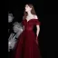 High-end Burgundy Dancing Prom Dresses 2021 A-Line / Princess Off-The-Shoulder Short Sleeve Beading Glitter Tulle Floor-Length / Long Ruffle Backless Formal Dresses