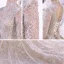Charmant Champagner Durchsichtige Hochzeits Brautkleider / Hochzeitskleider 2021 Ballkleid Stehkragen Lange Ärmel Rückenfreies Applikationen Spitze Perlenstickerei Pailletten Glanz Tülle Kathedrale Schleppe Rüschen