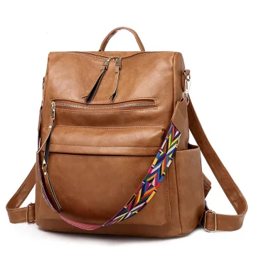Mode Marron Carrés Sacs À Dos 2021 Pu Sacs Pour Femmes