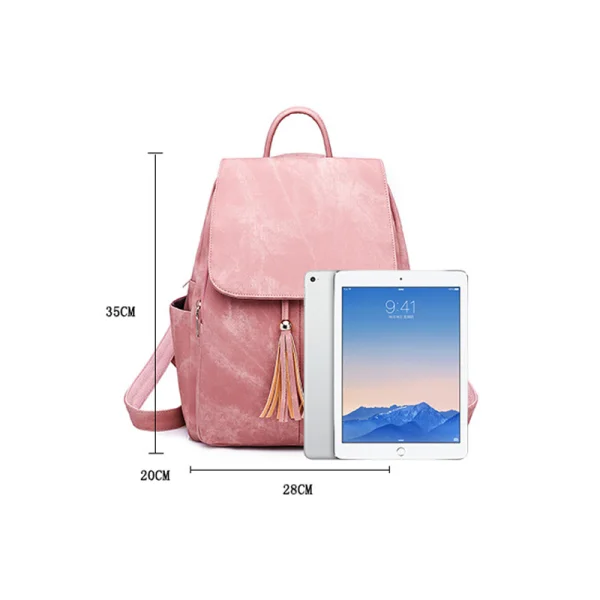 2-delat Mode Rodnande Rosa Ryggsäckar Handväska 2021 Canvas Tassel Damväskor