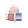 2-piece Fashion Blushing Pink Backpacks Purse 2021 Canvas Tassel Women's Bags