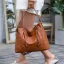 Vintage / Retro Khaki Shoulder Bags Messenger Bag 2021 PU Casual Women's Bags
