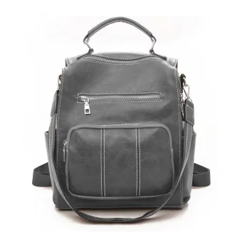 Mode Gris Carrés Sacs À Dos Sacs À Bandoulière 2021 Pu Désinvolte Sacs Pour Femmes