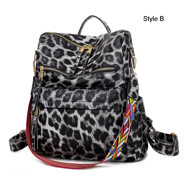 Fancy Brown Leopard Backpacks Shoulder Bags 2021 Suede PU Women's Bags