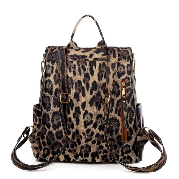 Fancy Brown Leopard Backpacks Shoulder Bags 2021 Suede PU Women's Bags