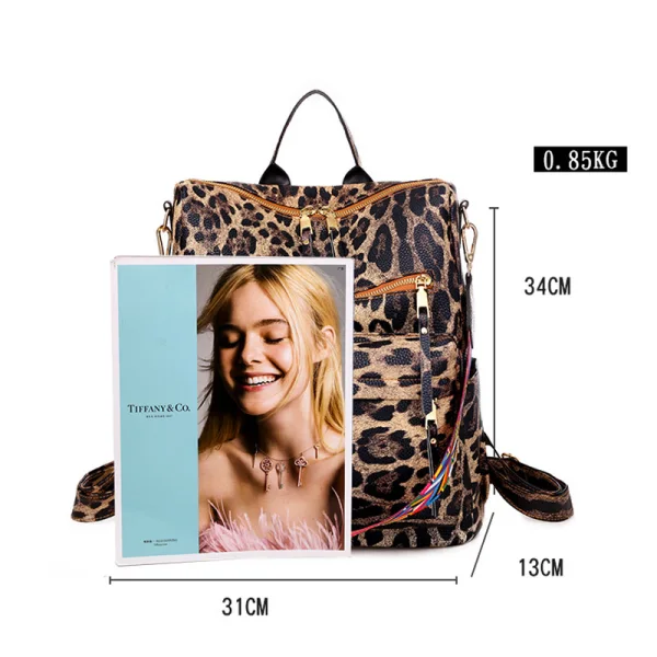 Fancy Brown Leopard Backpacks Shoulder Bags 2021 Suede PU Women's Bags