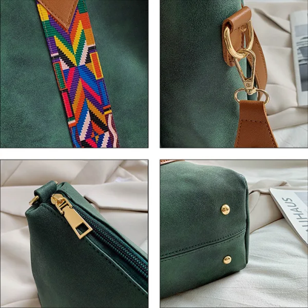 Fashion Dark Green Suede Square Shoulder Bags Messenger Bag Handbag 2021 Casual Women's Bags