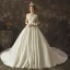Schlicht Ivory / Creme Satin Brautkleider / Hochzeitskleider 2019 A Linie V-Ausschnitt Ärmellos Schleife Stoffgürtel Kathedrale Schleppe Rüschen