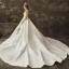 Schlicht Ivory / Creme Satin Brautkleider / Hochzeitskleider 2019 A Linie V-Ausschnitt Ärmellos Schleife Stoffgürtel Kathedrale Schleppe Rüschen
