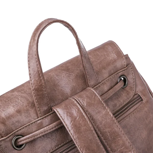 Vintage Bruin Rugzakken 2021 PU Toevallig Dames Tassen