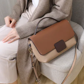 Proste Simple Brązowy Kwadratowe Torba Kurierska Torby Crossbody Torebka 2021 Pu Torby Damskie