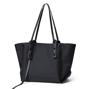 Modest Simple Black Waterproof Canvas Shopping Bag Shoulder Bags 2021 Square Casual Women S Bags