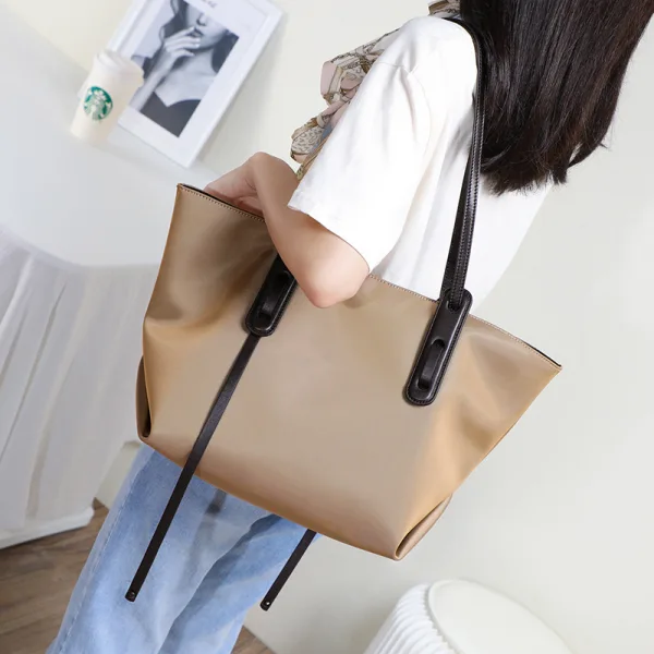 Modest / Simple Black Waterproof Canvas Shopping Bag Shoulder Bags 2021 Square Casual Women's Bags