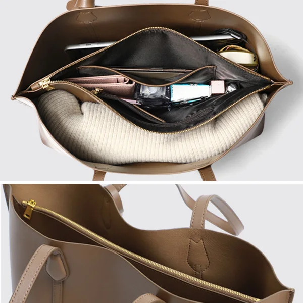 Modest / Simple Brown Square Tote Bag Shopping Bag Shoulder Bags 2021 Leather Women's Bags