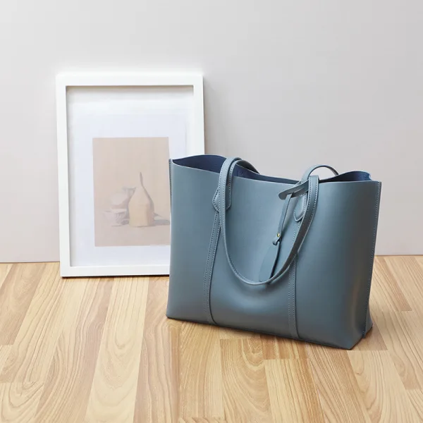 Modest / Simple Brown Square Tote Bag Shopping Bag Shoulder Bags 2021 Leather Women's Bags