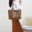 Modest / Simple Brown Square Tote Bag Shopping Bag Shoulder Bags 2021 Leather Women's Bags