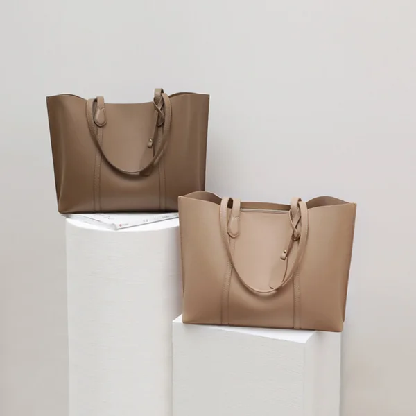 Modest / Simple Brown Square Tote Bag Shopping Bag Shoulder Bags 2021 Leather Women's Bags