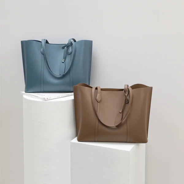 Modest / Simple Brown Square Tote Bag Shopping Bag Shoulder Bags 2021 Leather Women's Bags