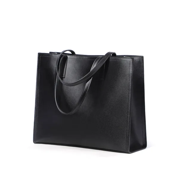 Modest / Simple Black Square Tote Bag Shopping Bag Shoulder Bags 2021 Leather Casual Women's Bags