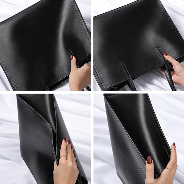 Modest / Simple Black Square Tote Bag Shopping Bag Shoulder Bags 2021 Leather Casual Women's Bags